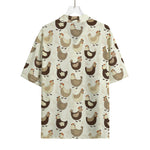 Cute Chicken Pattern Print Rayon Hawaiian Shirt