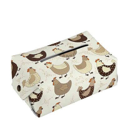 Cute Chicken Pattern Print Rectangle Tissue Box Cover