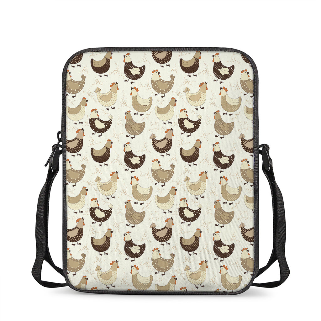Cute Chicken Pattern Print Rectangular Crossbody Bag