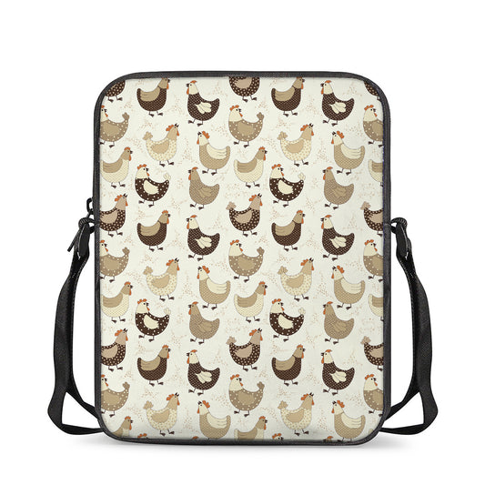 Cute Chicken Pattern Print Rectangular Crossbody Bag