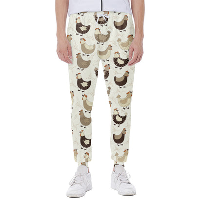 Cute Chicken Pattern Print Scuba Joggers