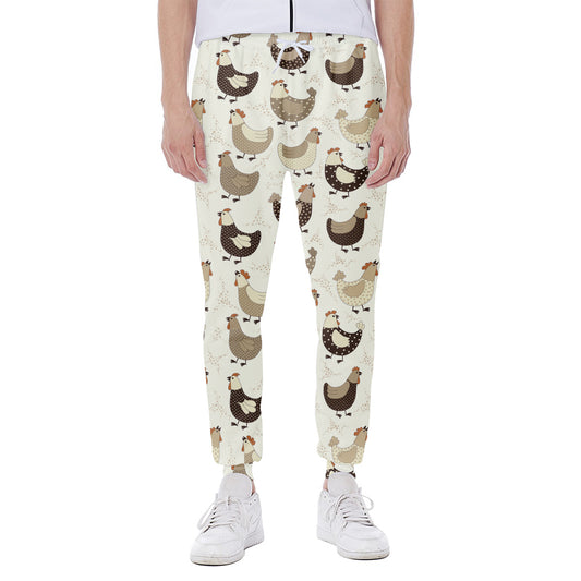 Cute Chicken Pattern Print Scuba Joggers