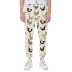 Cute Chicken Pattern Print Scuba Joggers