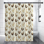 Cute Chicken Pattern Print Shower Curtain