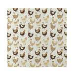 Cute Chicken Pattern Print Silk Bandana