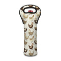 Cute Chicken Pattern Print Single Neoprene Wine Tote