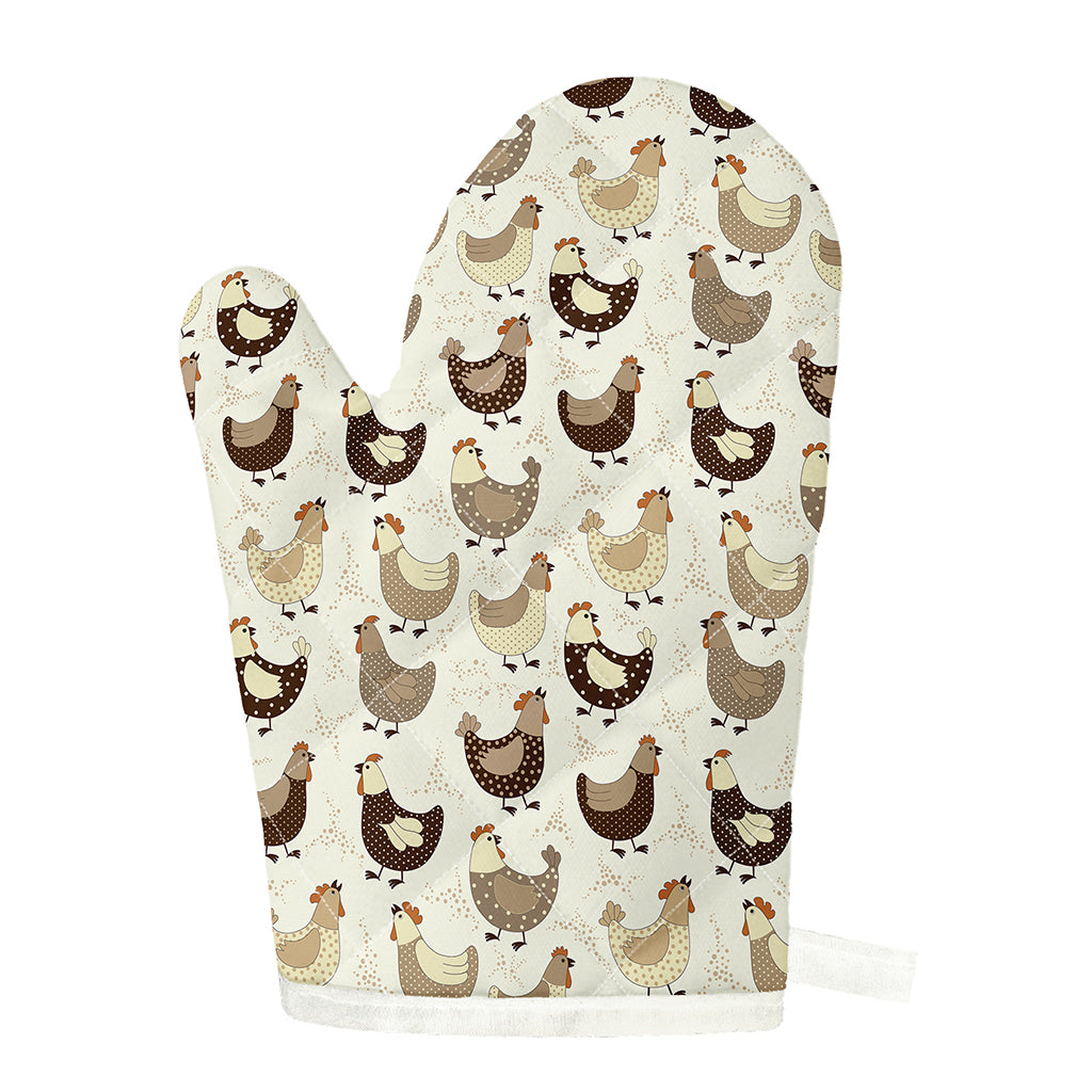 Cute Chicken Pattern Print Single Oven Mitt