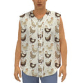 Cute Chicken Pattern Print Sleeveless Baseball Jersey