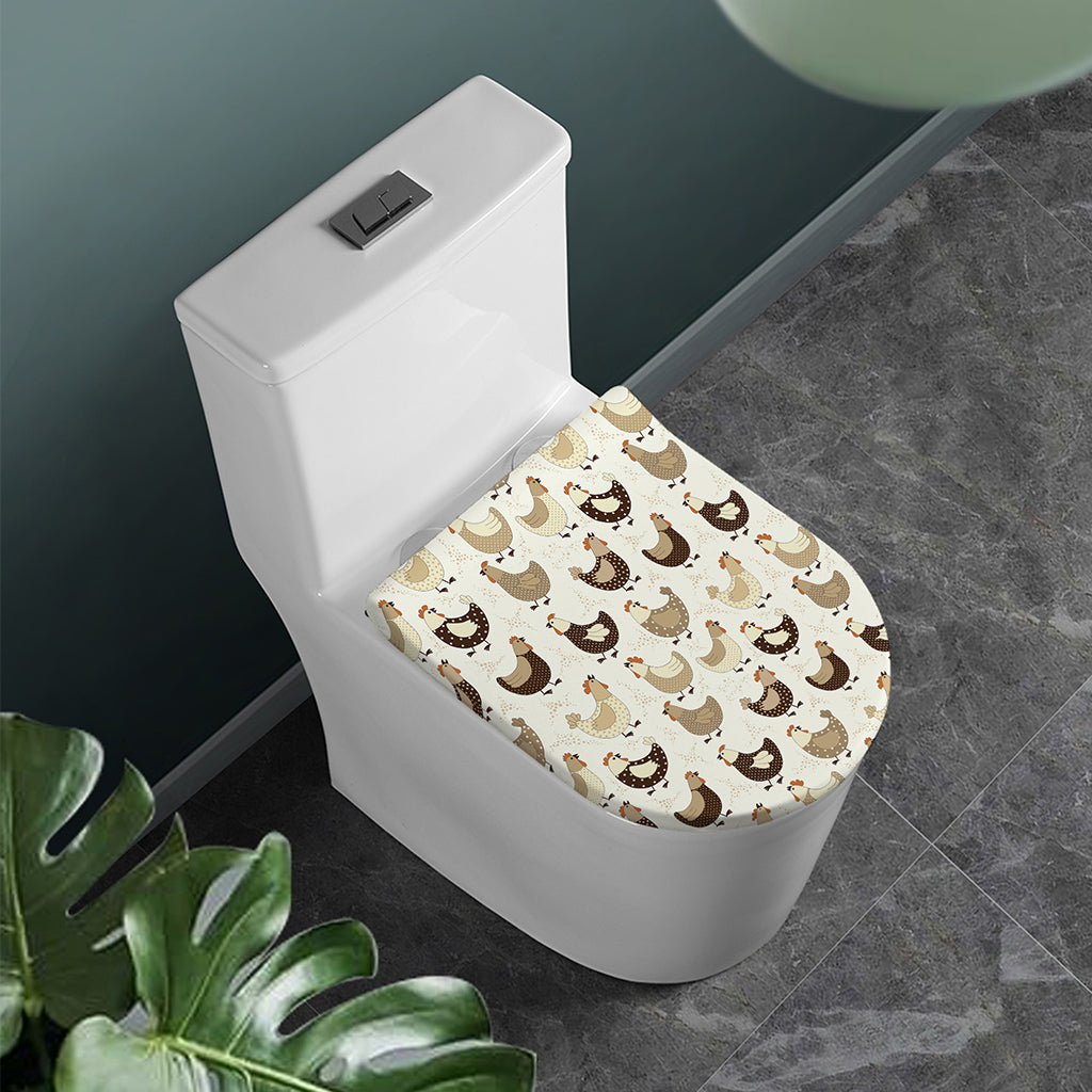 Cute Chicken Pattern Print Toilet Lid Cover