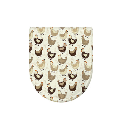 Cute Chicken Pattern Print Toilet Lid Cover