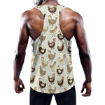 Cute Chicken Pattern Print Training Tank Top