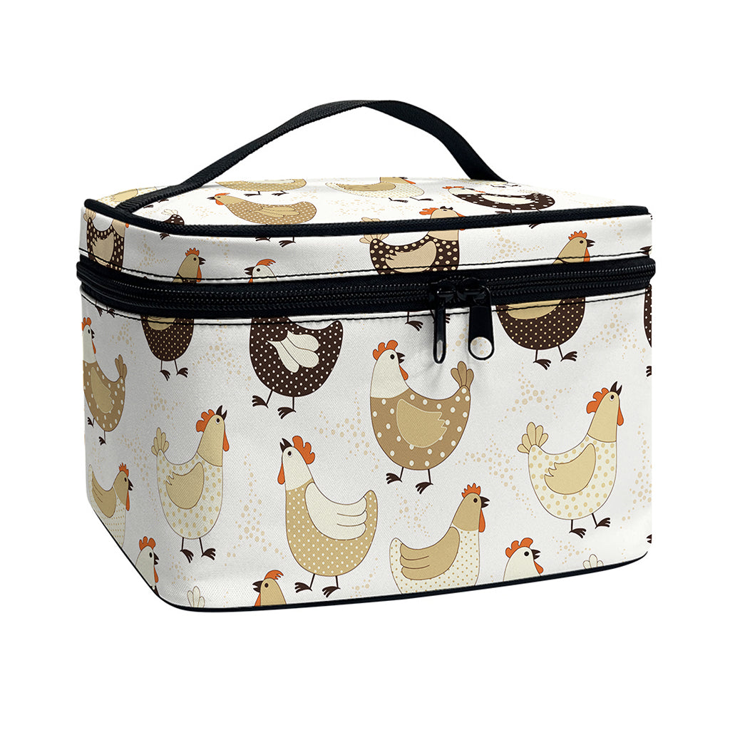Cute Chicken Pattern Print Travel Makeup Bag