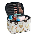 Cute Chicken Pattern Print Travel Makeup Bag