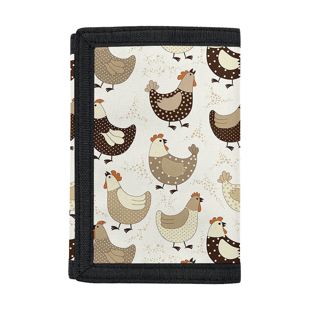 Cute Chicken Pattern Print Trifold Wallet