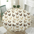 Cute Chicken Pattern Print Waterproof Round Tablecloth