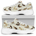 Cute Chicken Pattern Print White Chunky Shoes