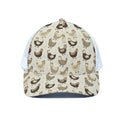 Cute Chicken Pattern Print White Mesh Trucker Hat