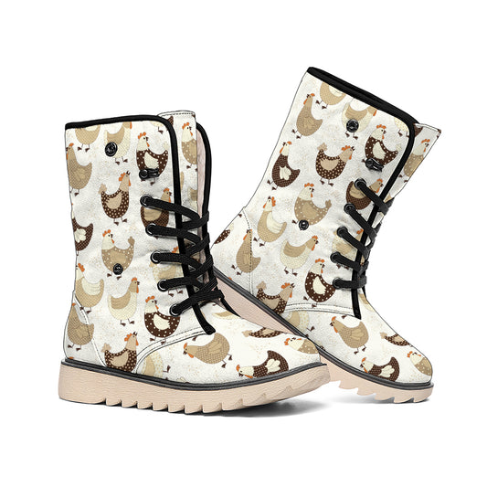 Cute Chicken Pattern Print Winter Boots