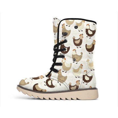 Cute Chicken Pattern Print Winter Boots