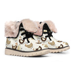 Cute Chicken Pattern Print Winter Boots
