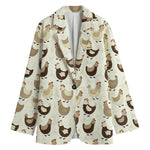 Cute Chicken Pattern Print Women's Blazer