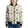 Cute Chicken Pattern Print Women's Bomber Jacket