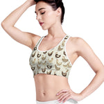 Cute Chicken Pattern Print Women's Sports Bra