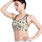 Cute Chicken Pattern Print Women's Sports Bra