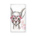 Cute Chihuahua With Glasses Print Baby Crib Sheet