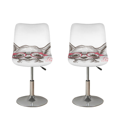 Cute Chihuahua With Glasses Print Bar Stool Covers