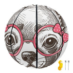 Cute Chihuahua With Glasses Print Basketball
