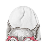 Cute Chihuahua With Glasses Print Beanie