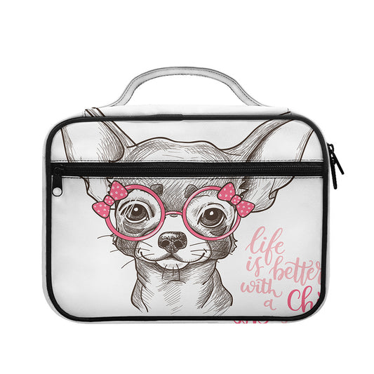 Cute Chihuahua With Glasses Print Briefcase Bible Bag