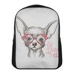 Cute Chihuahua With Glasses Print Casual Backpack