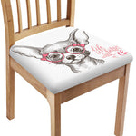 Cute Chihuahua With Glasses Print Chair Cushion Cover