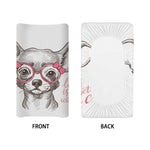 Cute Chihuahua With Glasses Print Changing Pad Cover