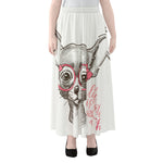 Cute Chihuahua With Glasses Print Chiffon Maxi Skirt