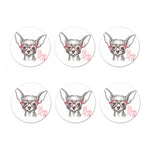 Cute Chihuahua With Glasses Print Coaster Set