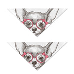 Cute Chihuahua With Glasses Print Dog Bandana