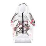 Cute Chihuahua With Glasses Print Dog Zip Up Hoodie