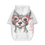 Cute Chihuahua With Glasses Print Dog Zip Up Hoodie