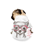 Cute Chihuahua With Glasses Print Dog Zip Up Jacket
