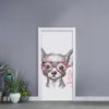 Cute Chihuahua With Glasses Print Door Sticker