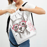 Cute Chihuahua With Glasses Print Drawstring Backpack