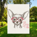 Cute Chihuahua With Glasses Print Garden Flag