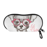 Cute Chihuahua With Glasses Print Glasses Case