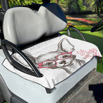 Cute Chihuahua With Glasses Print Golf Cart Seat Cover