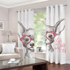 Cute Chihuahua With Glasses Print Grommet Curtains