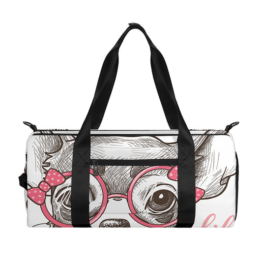 Cute Chihuahua With Glasses Print Gym Bag