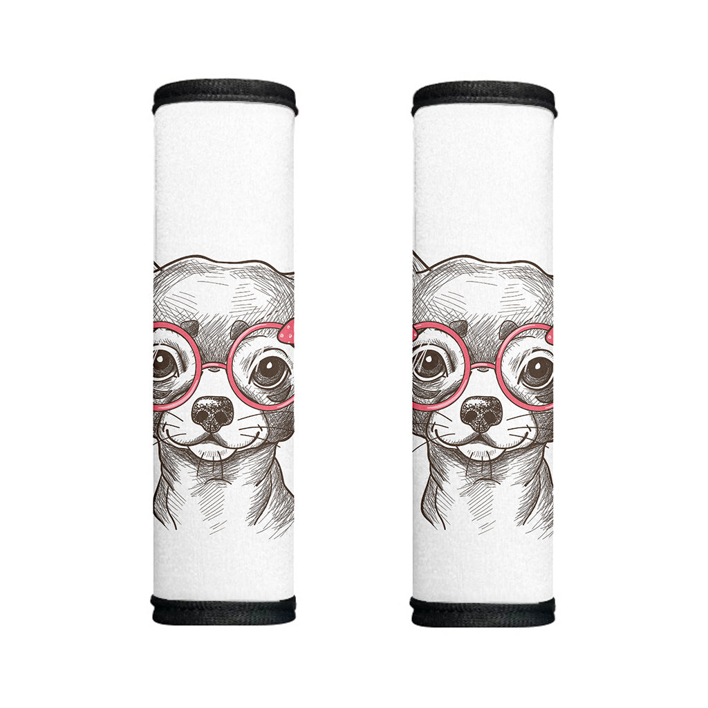 Cute Chihuahua With Glasses Print Handle Covers